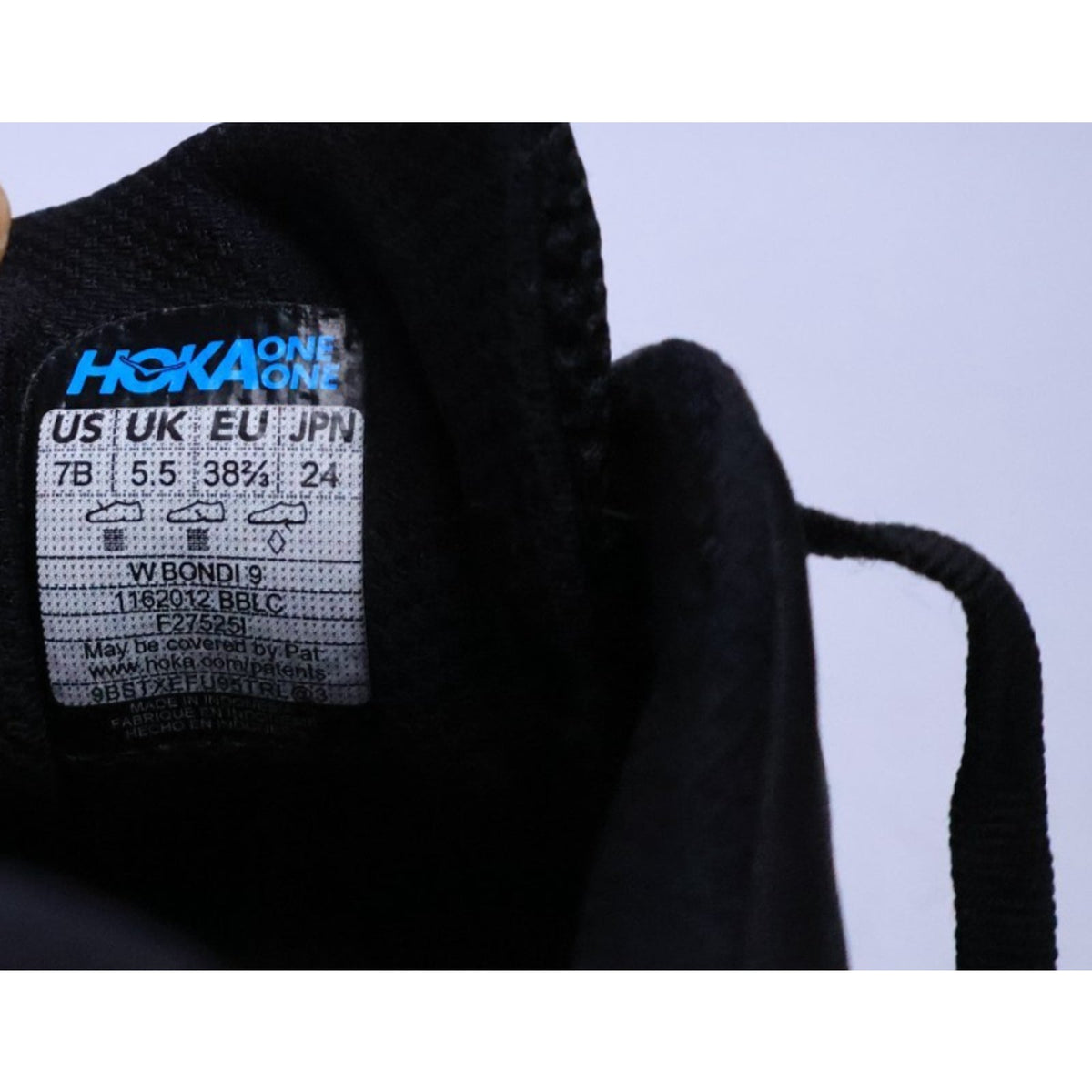 Hoka One One Bondi 9 Women's US Size 7 B Black Running Shoes 1162012-BBLC #302