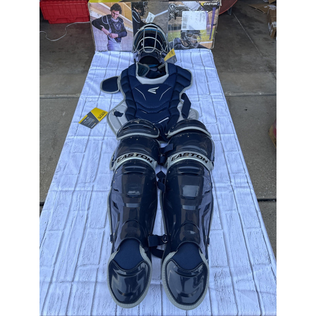 Easton Gametime Elite III Intermediate Catcher Gear Set 3pc Navy/Gray Padded #C1
