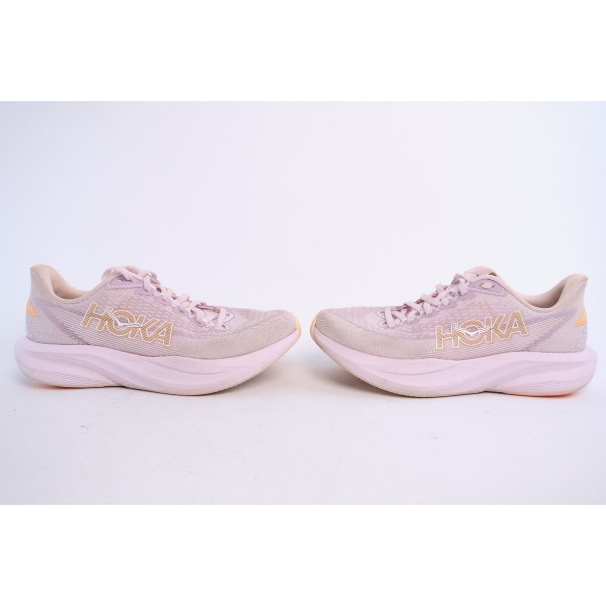 Hoka One One Mach 7 Running Shoes Lilac Cream/Tangerine Glow Women's 9B #88