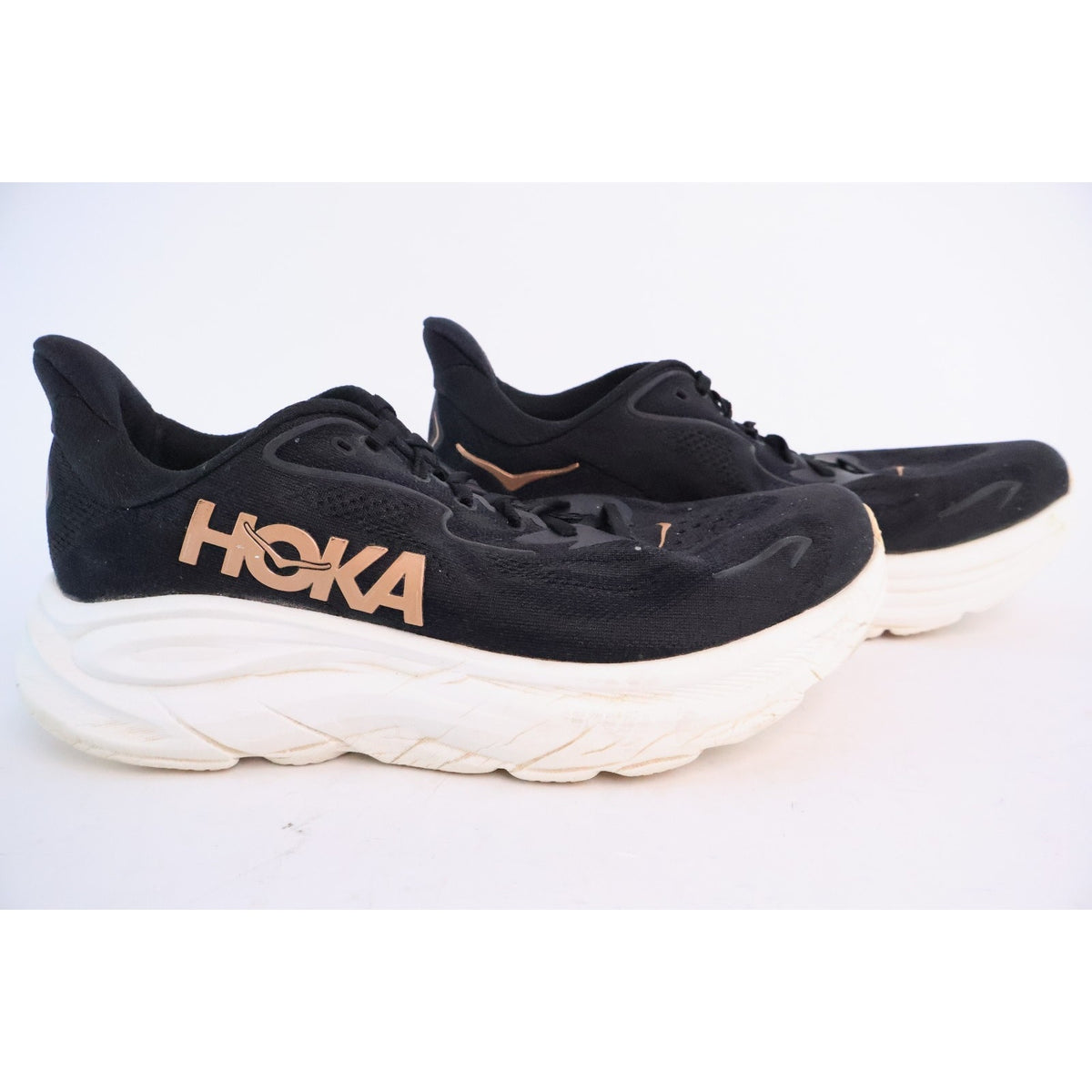 Hoka One One Clifton 10 Black Rose Gold Women's 11B 1162031 BRGL Excellent #159