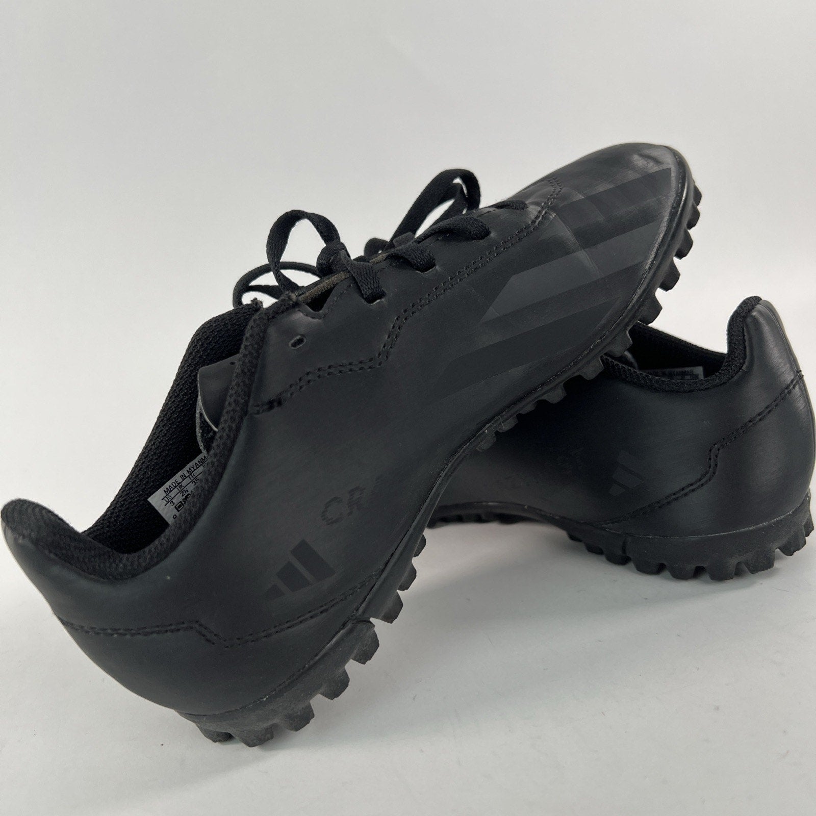 Adidas X Crazyfast.4 TF Soccer Cleats Youth US 3 Black Athletic Lace Up IE4084