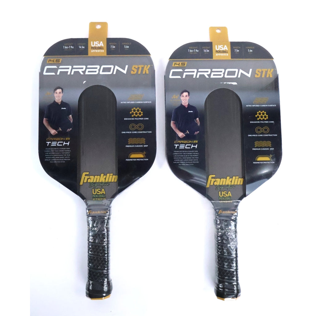2 PACK Franklin Sports Carbon STK Pickleball Paddle JW Johson 14.5 mm New Read