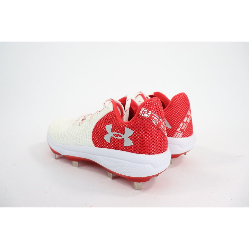 Under Armour Glyde 2 Metal Softball Cleats White Red 3026601-104 Women's 9 NEW