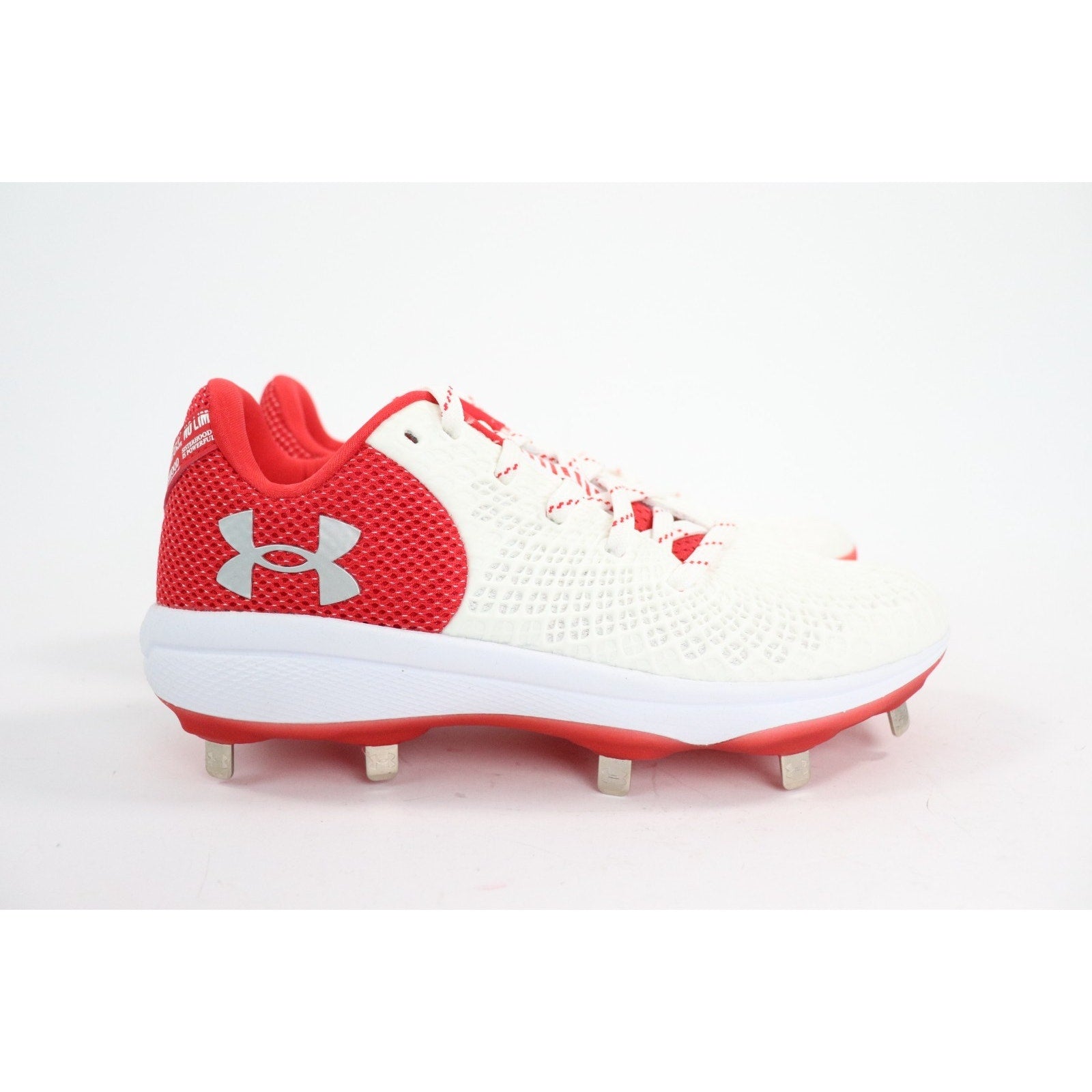 Under Armour Glyde 2 Metal Softball Cleats White Red 3026601-104 Women's 9 NEW