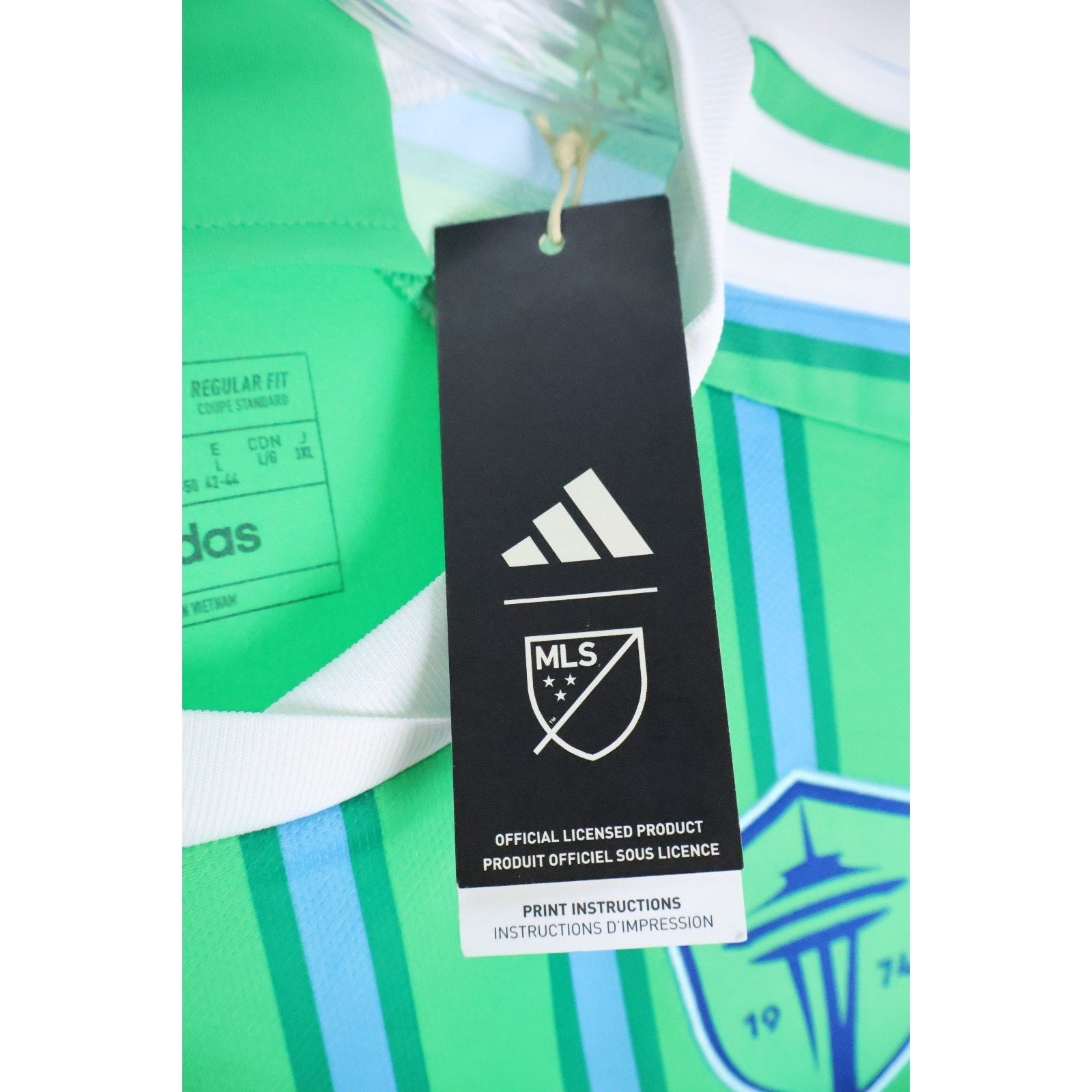adidas Seattle Sounders Official Home Soccer Jersey Men’s Large NWT Read MLS3