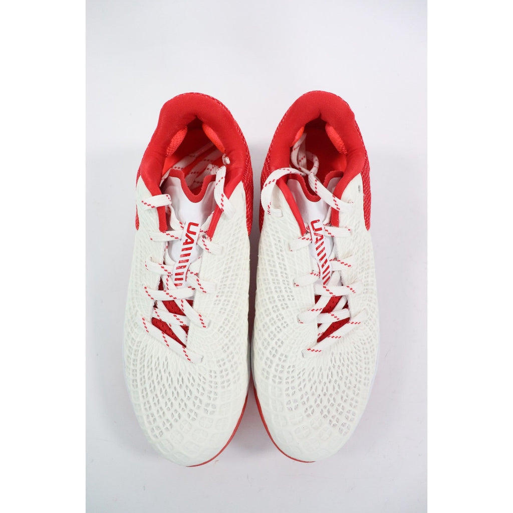 Under Armour Glyde 2 Metal Softball Cleats White Red 3026601-104 Women's 8 NEW