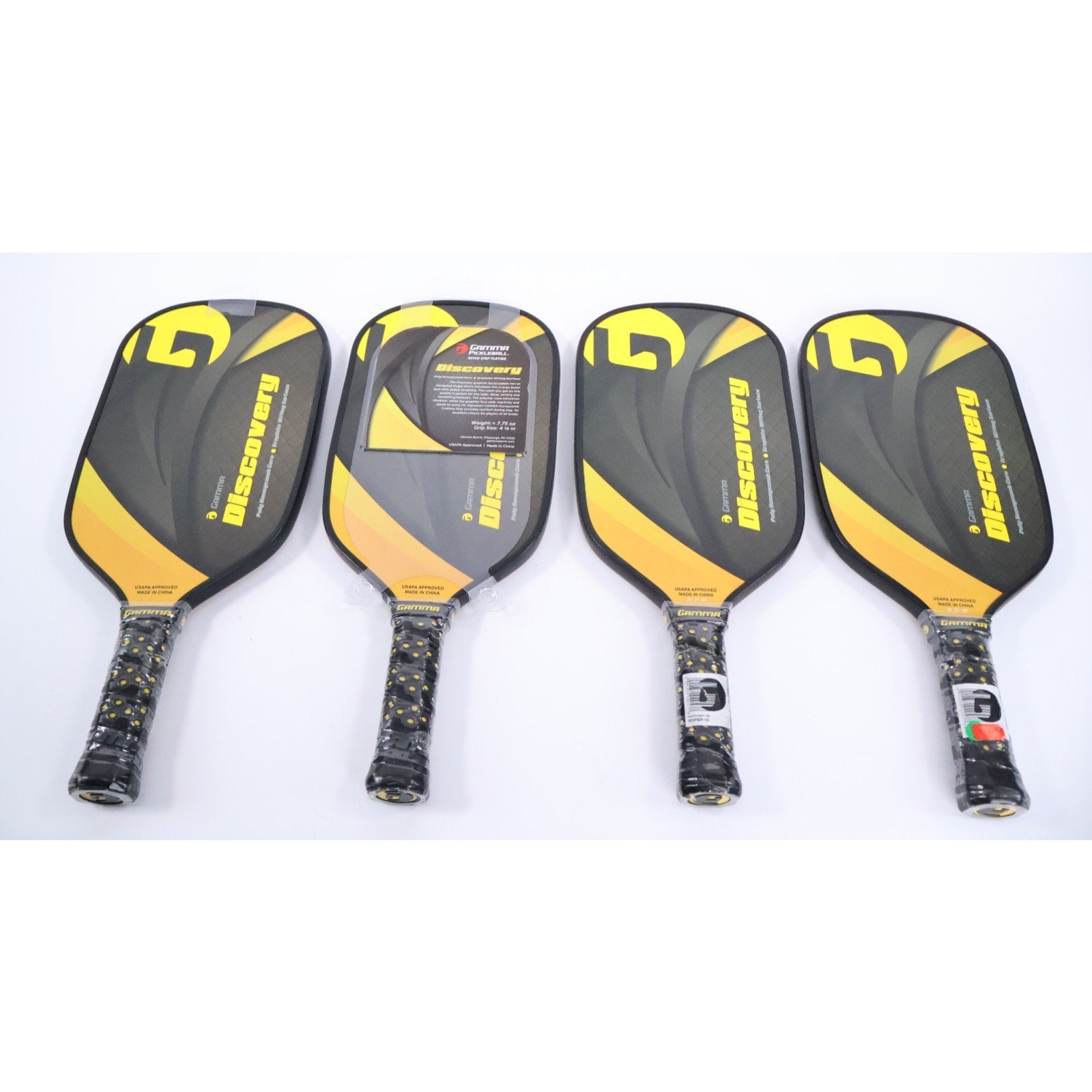 GAMMA Discovery Set of 4 Pickleball Paddles Black/Yellow