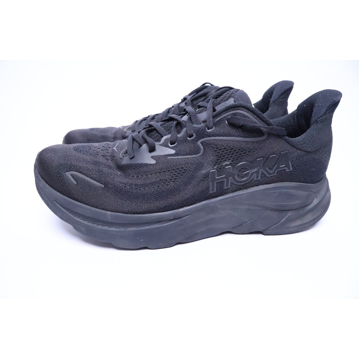 Hoka Clifton 10 Triple Black Size 12.5 D Men's Running Shoes Excellent #265