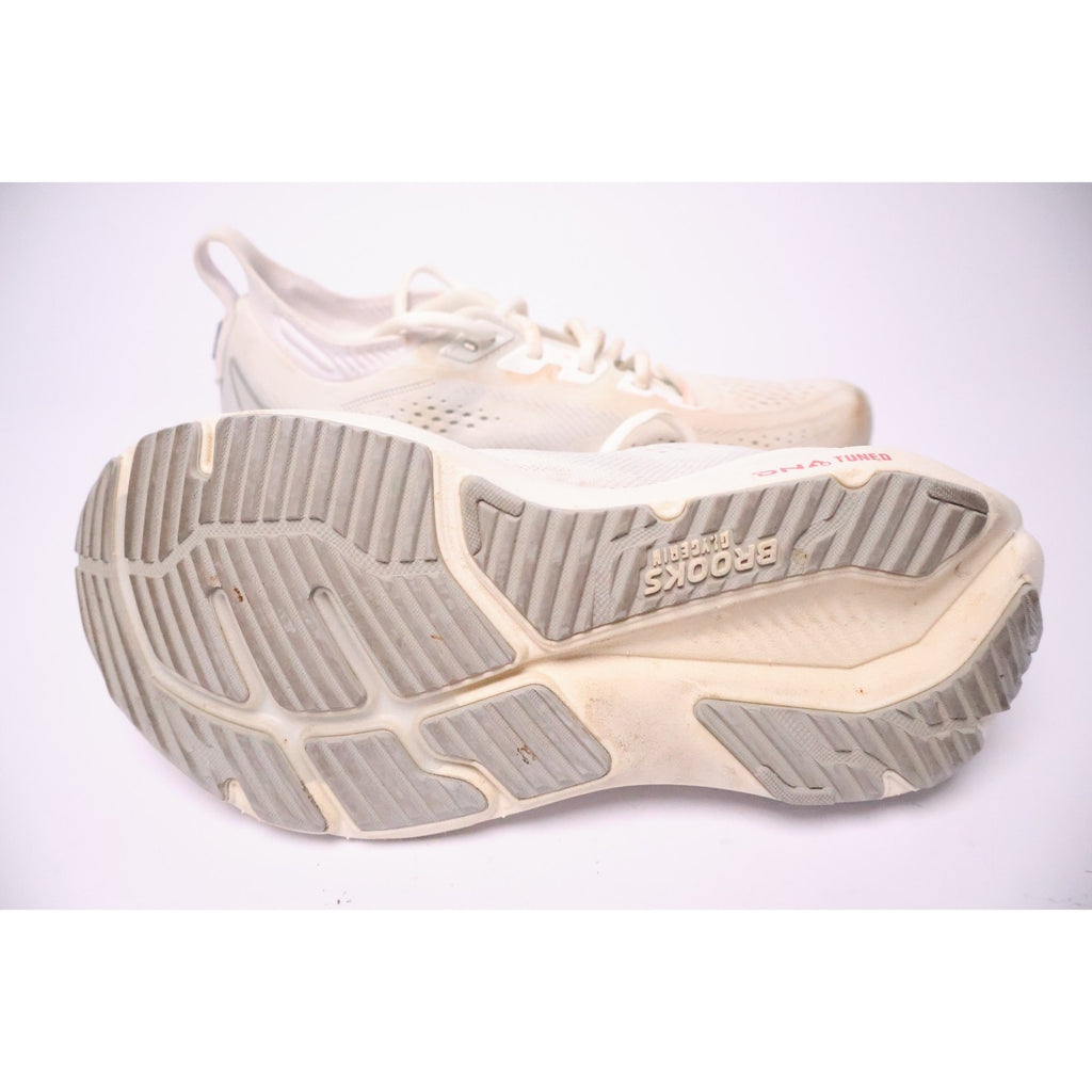 Brooks Glycerin 23 Womens Sz 7.5 White Gray Athletic Running Shoes Sneakers #193