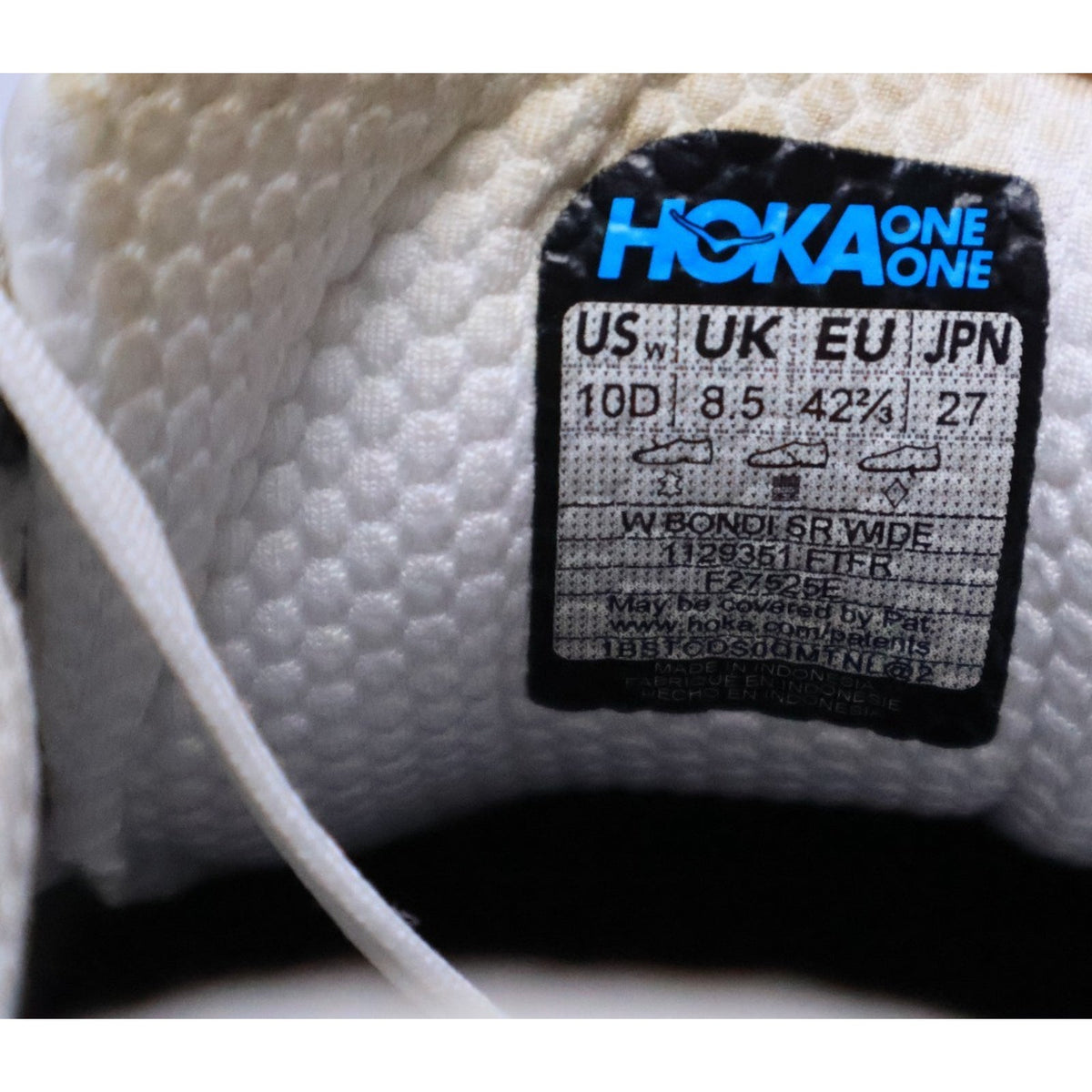 Hoka One One Bondi SR Wide Women's Size 10 D Triple White Excellent #295