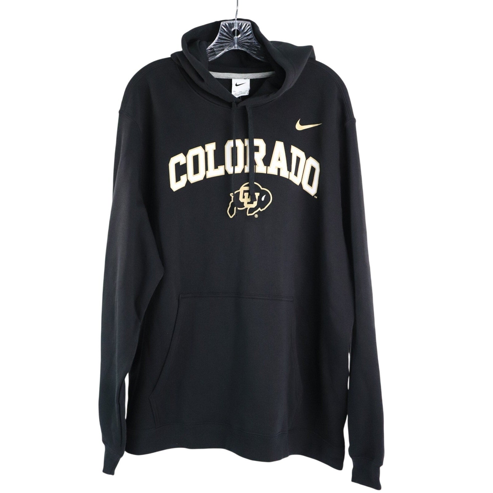 Nike Colorado Buffaloes Football Men’s 2XL Black Club Fleece Hoodie NWT