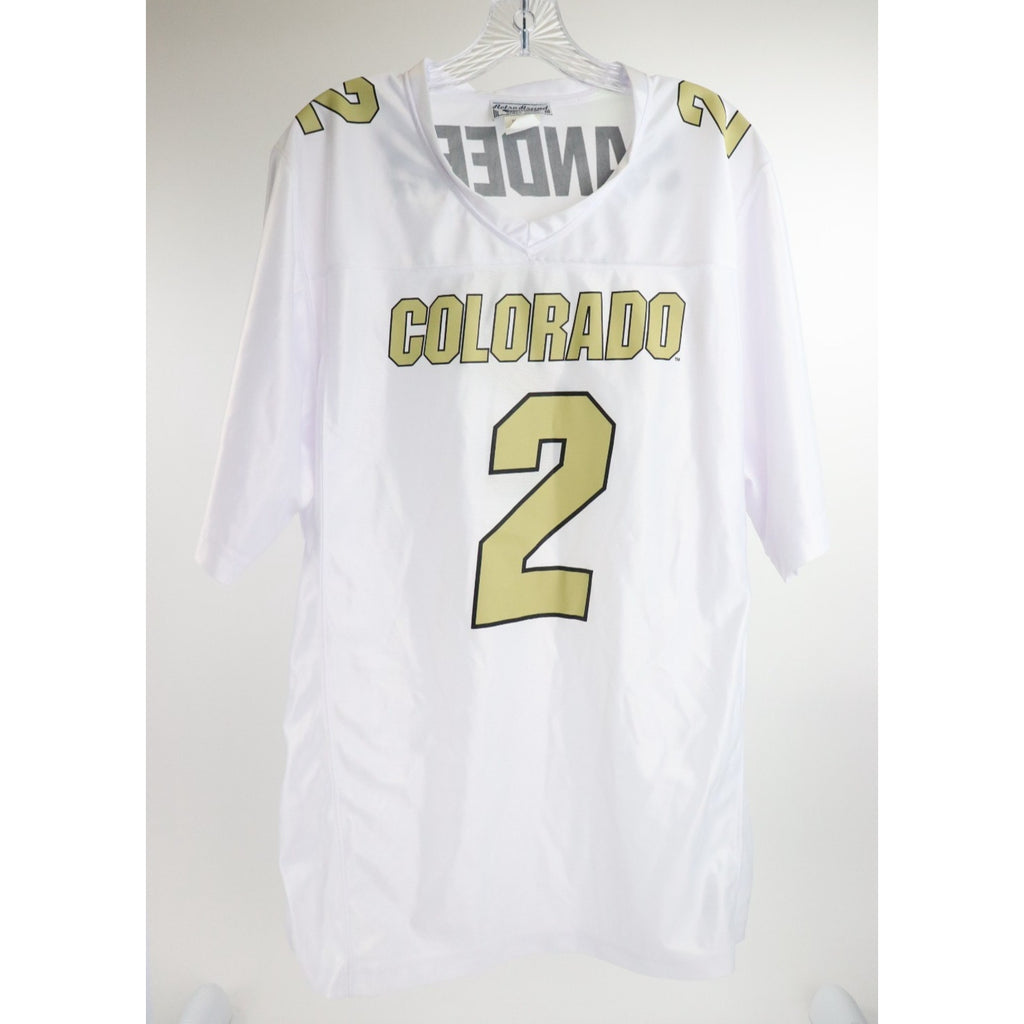 Colorado Buffaloes Jersey Football Mens Large White Sanders 2 Retro Brand