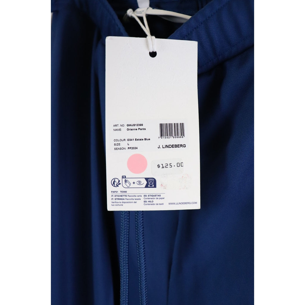 Women's J Lindeberg JL Orianne Pants Athletic USA Blue White Sz L NWT $125