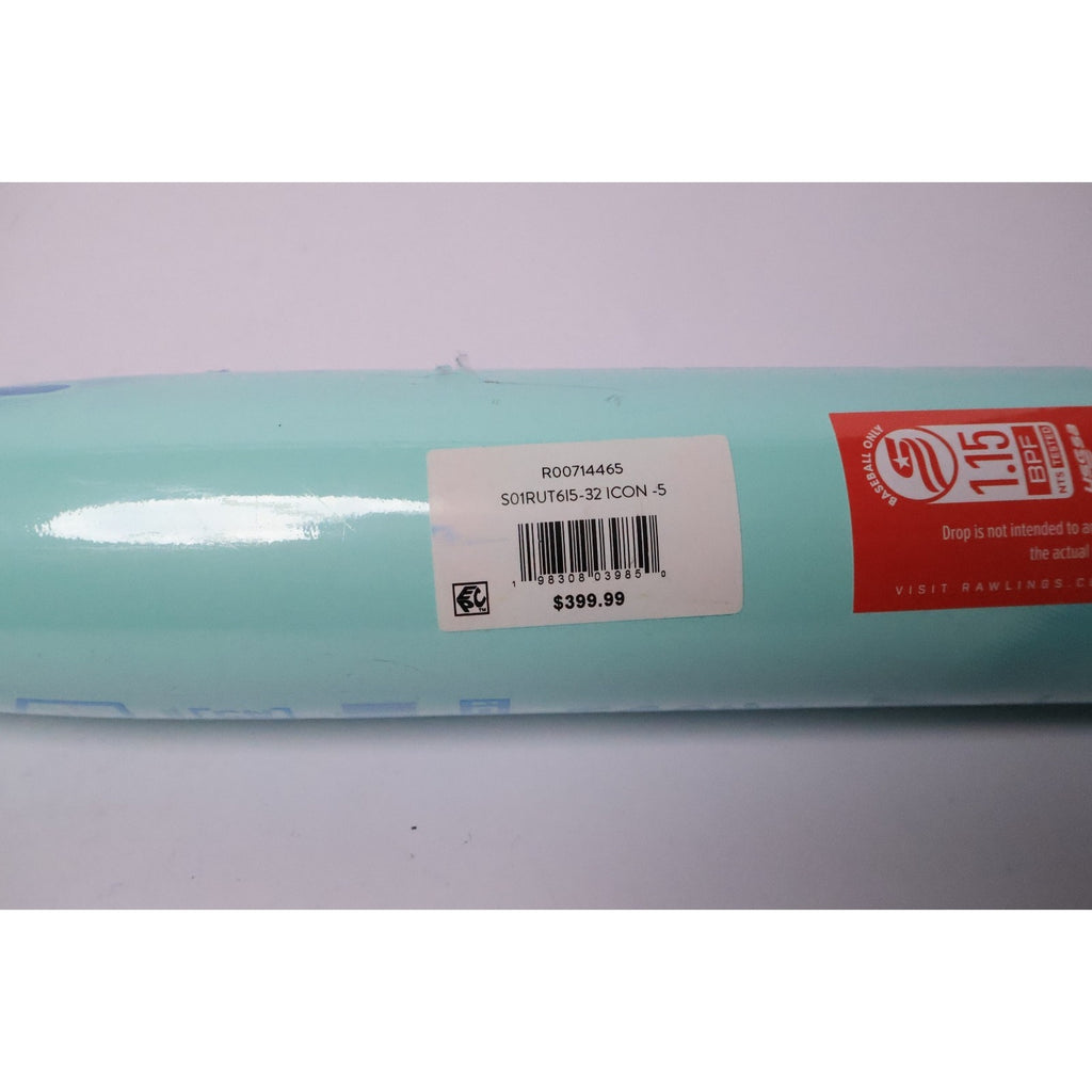 Rawlings 2026 Icon -5 USSSA Composite Baseball Bat 32in Mint Green 2 3/4" Read