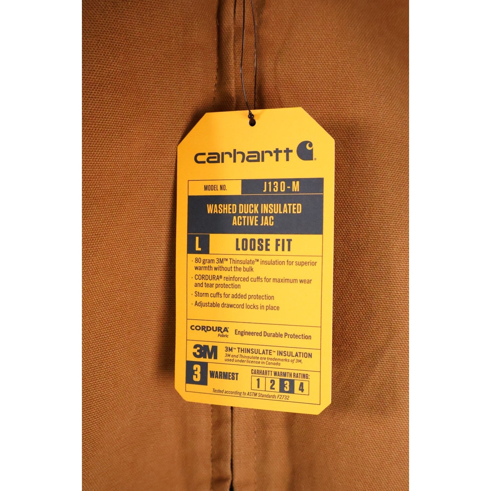 Carhartt Duck 3M Insulated Active Hooded Jacket Brown Men's Size Small New READ