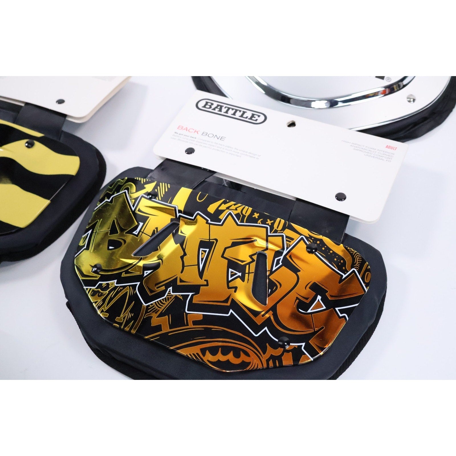 Lot Of 4 Adult Football Back Plate Battle / Riddell / NEW READ INV#209