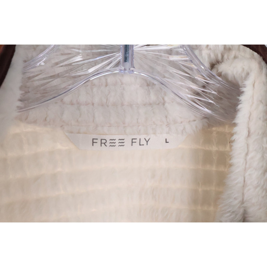 Free Fly Apparel Women's Gridback Fleece Snap Pullover Stone Size Large $148 Rea
