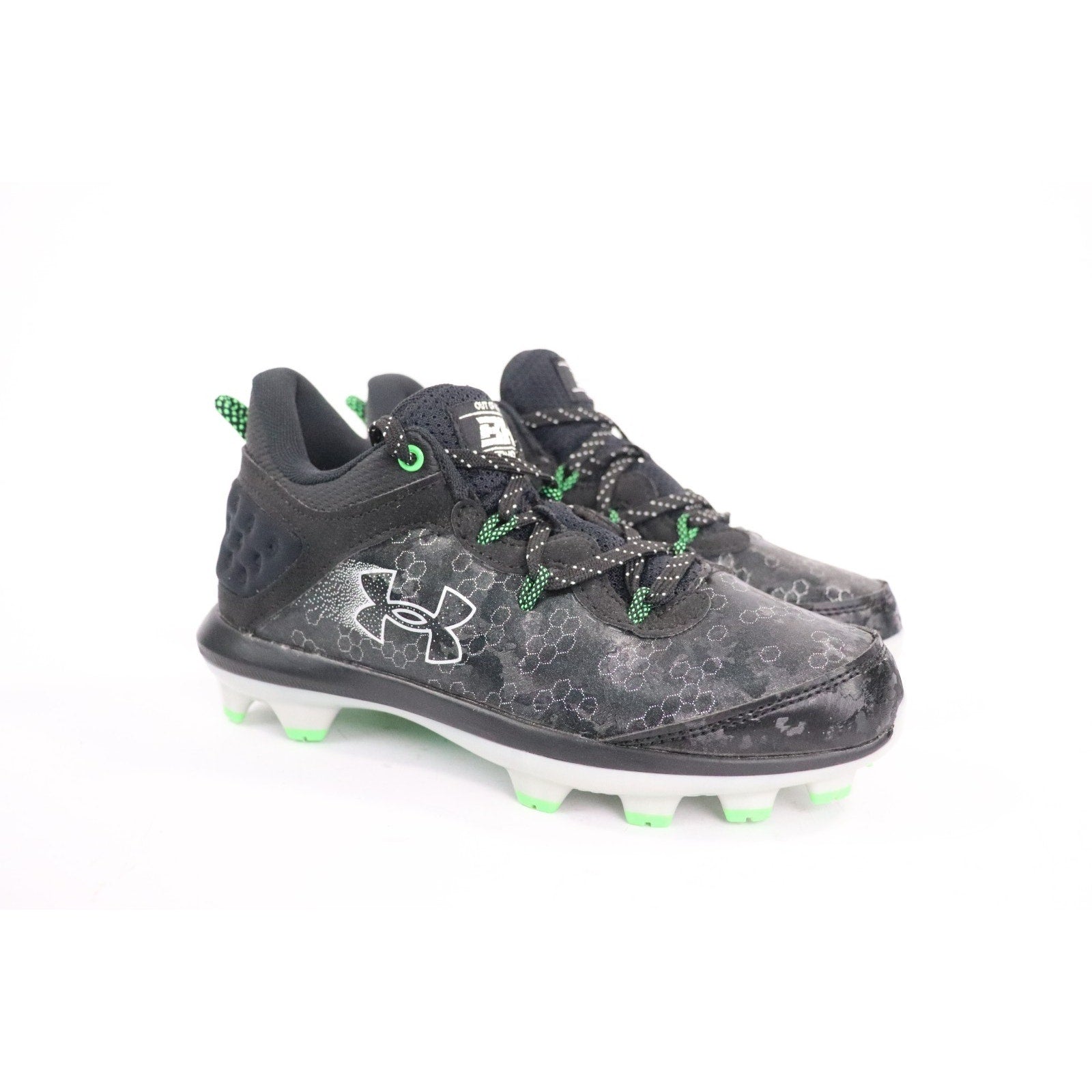 Under Armour Harper 8 Elite SZ 4.5Y Black Green Baseball Cleats 3026595-001 NEW