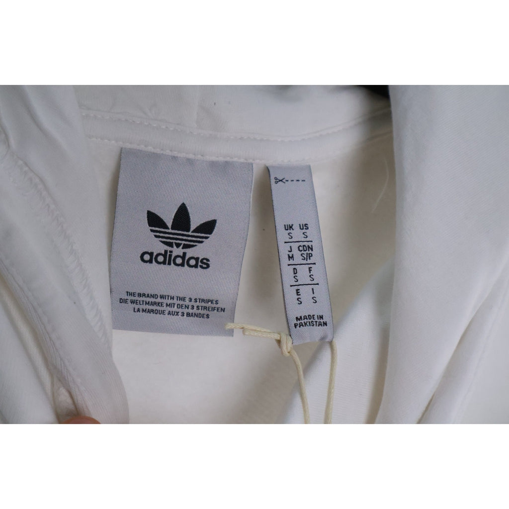 Adidas Men's Regular Size S White Essential Hoody Sweatshirt Trefoil IM4526 NWT
