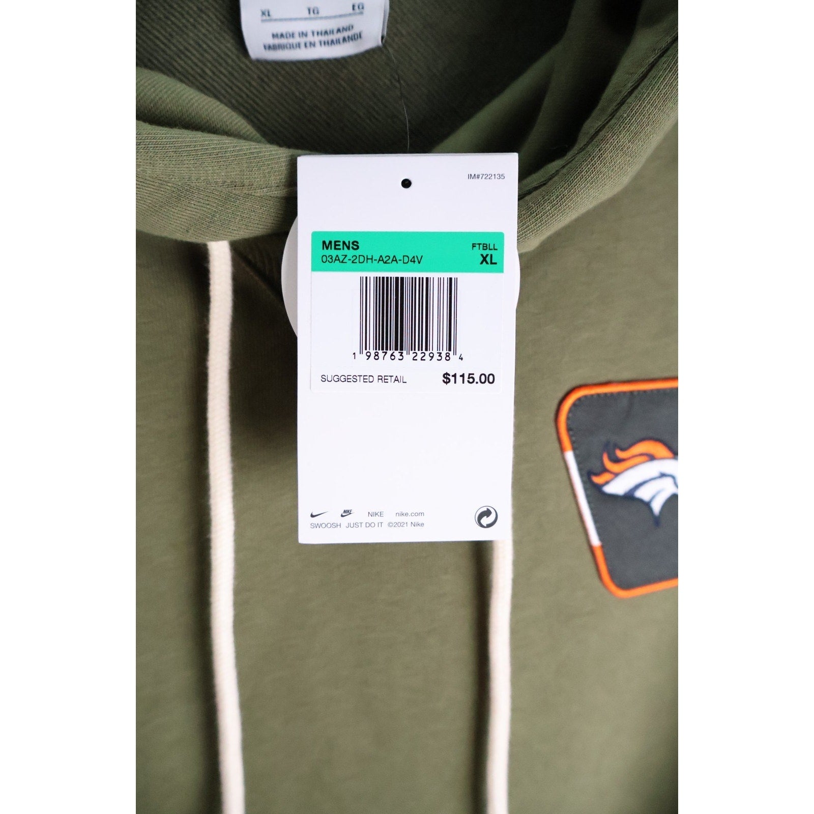 Nike Denver Broncos Salute to Service Hoodie Authentic Standard Issue XL Read