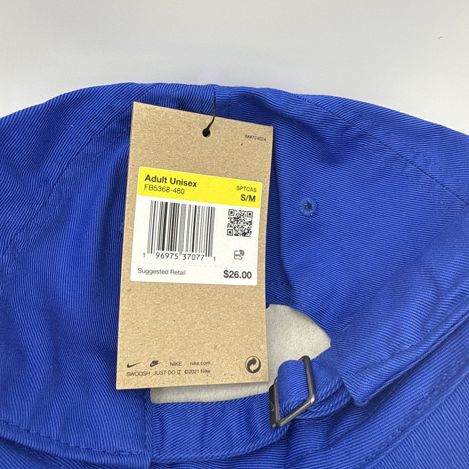 BULK 20 UNITS / NWT Unisex Nike Club Cap Unstructured Futura Royal Blue Hat S/M