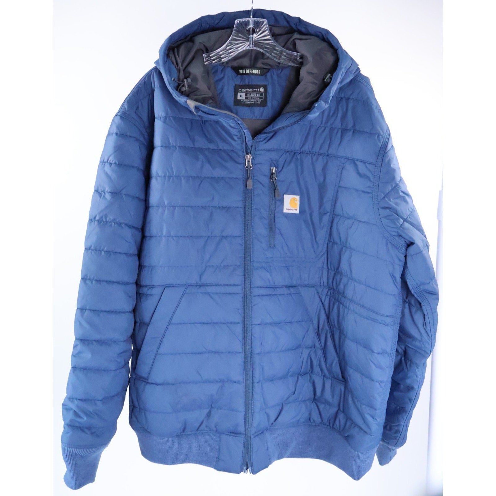 Carhartt Men's Rain Defender Lightweight Insulated Hooded Jacket Size XL READ