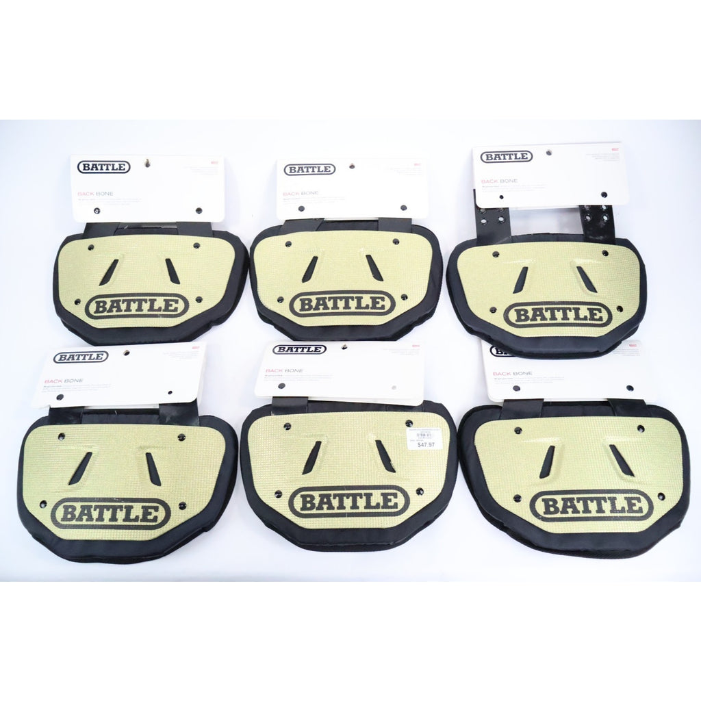 Lot Of 6 Adult Football Back Plate Battle 3D Diamonds Gold NEW READ INV#214