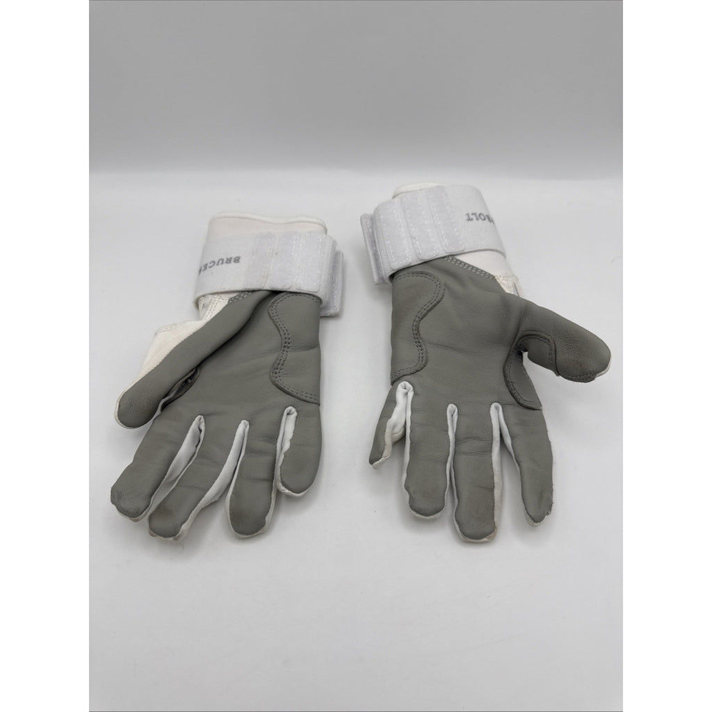 BRUCE BOLT Chrome Series Cabretta Batting Gloves M White Chrome Premium Read