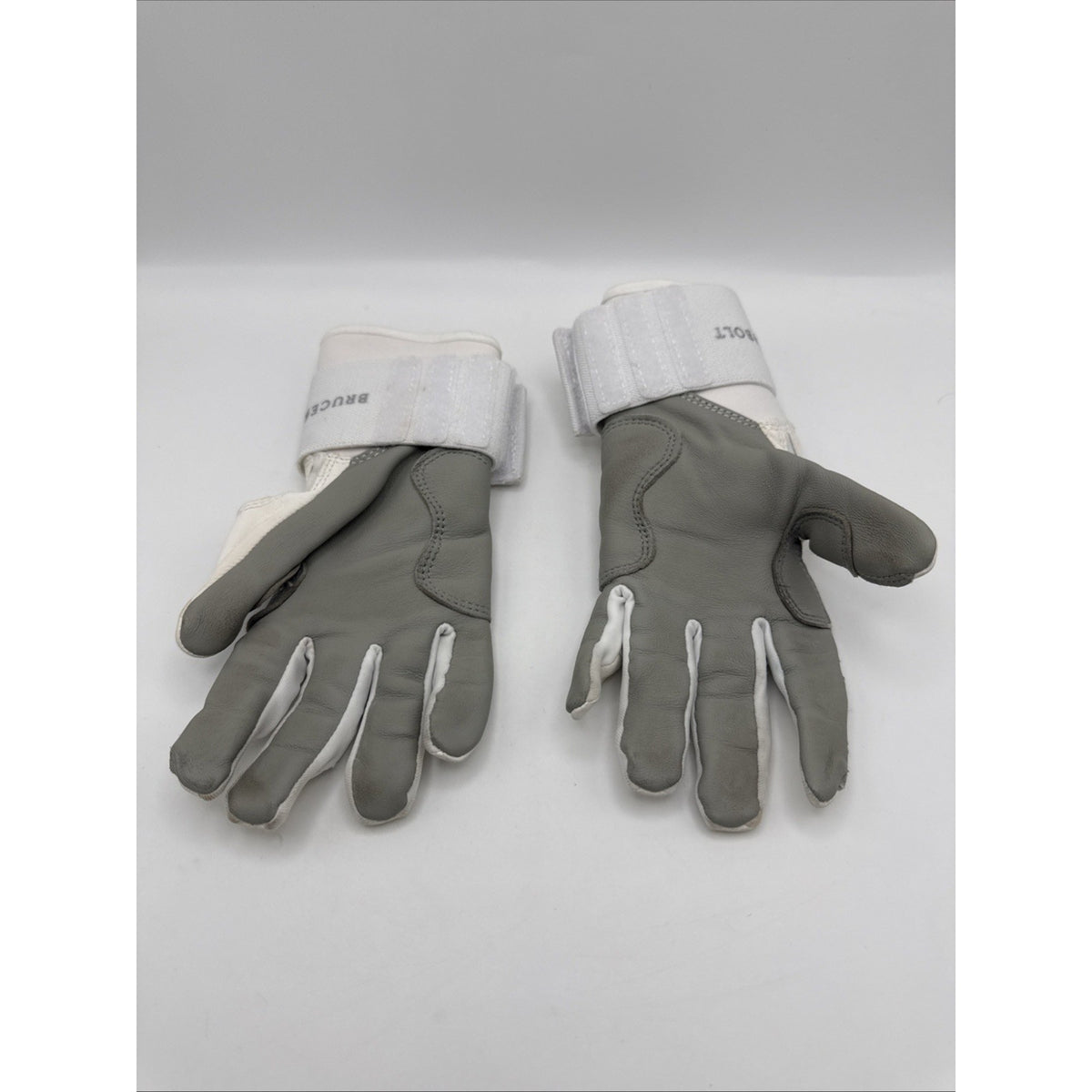 BRUCE BOLT Chrome Series Cabretta Batting Gloves M White Chrome Premium Read