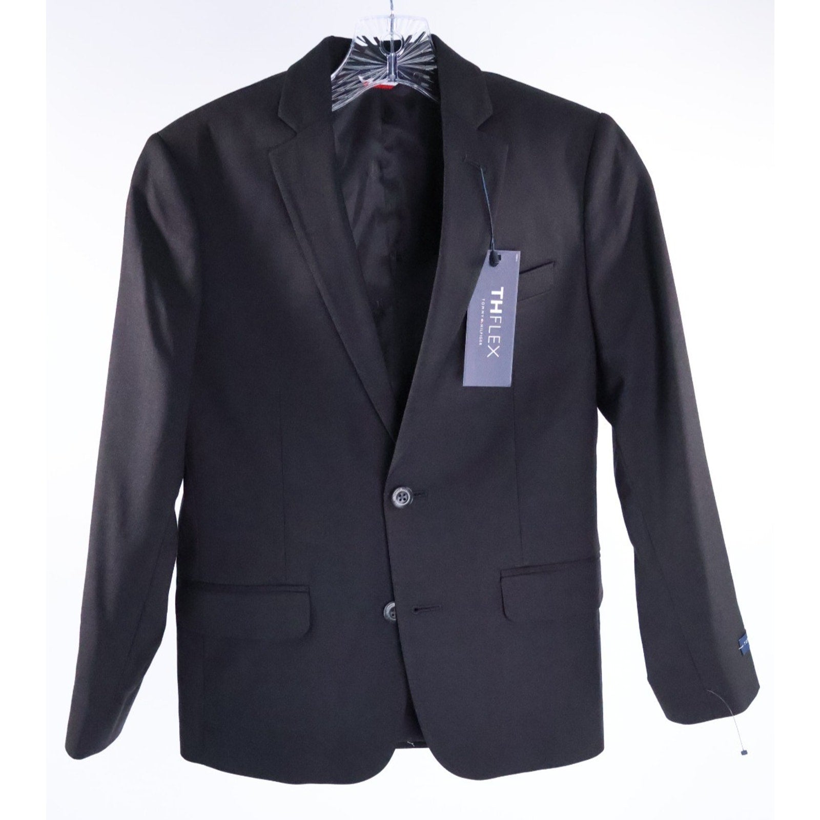 Tommy Hilfiger Boy's Black Modern-Fit Stretch Suit 2 Piece Jacket Pant Sz 10 NWT