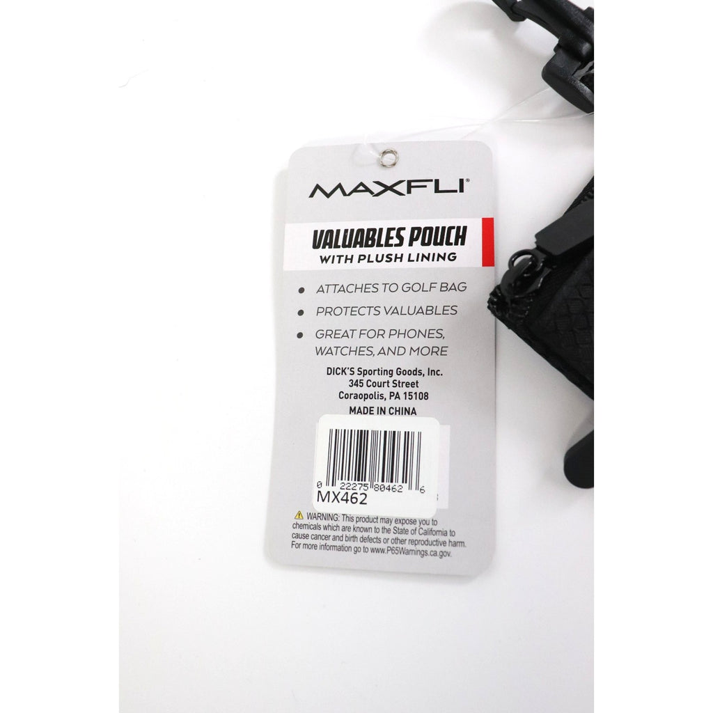 Pack of 2 Maxfli Valuables Pouch with Plush Lining - Attaches to Golf Bag -MX462
