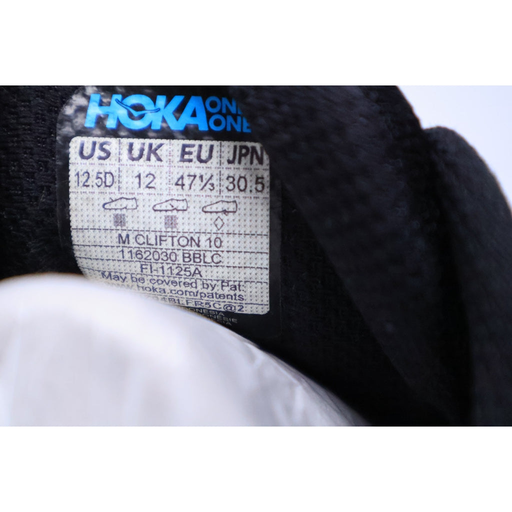 Hoka Clifton 10 Triple Black Size 12.5 D Men's Running Shoes Excellent #265