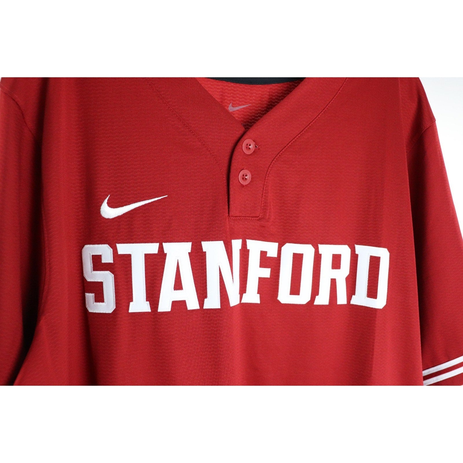 Stanford Cardinal Jersey Men's XL Nike Red Replica 2 Button Baseball $80 NWT