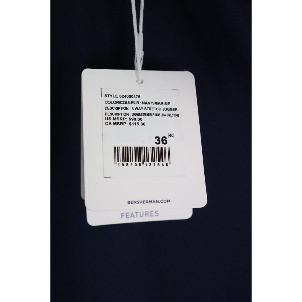 Ben Sherman Sport 4-way Stretch Joggers Navy Performance Golf Pants Mens 36