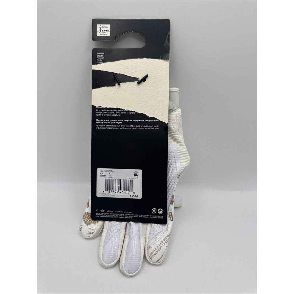 Nike Jordan Fly Lock 2.0 Football Gloves Gold - Size XLarge Men's