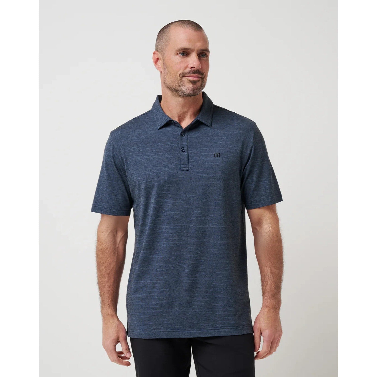 TravisMathew The Heater Polo Shirt Men's XXL Blue Performance Stretch Golf NWT