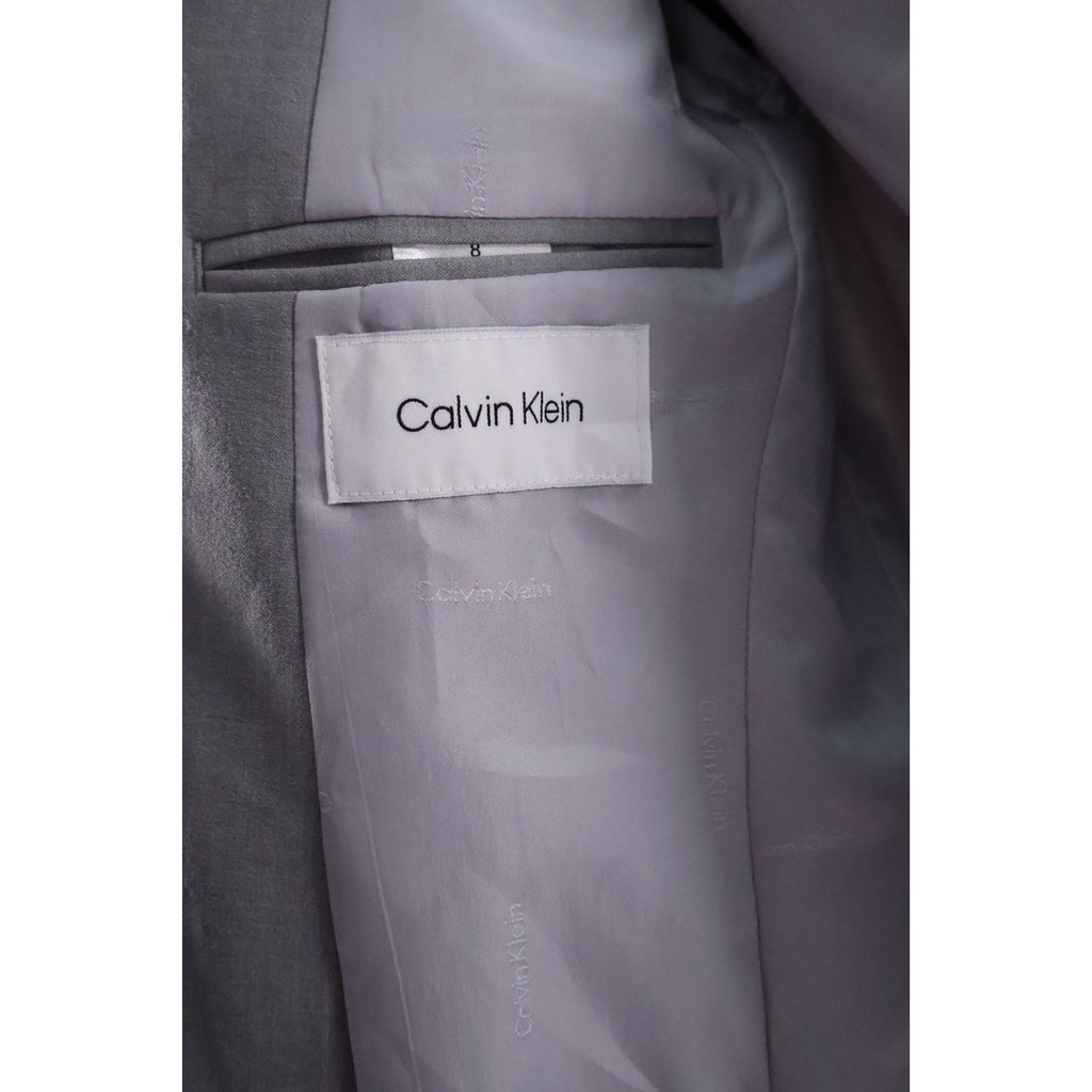 Calvin Klein Big Boys Grey Slim Fit Stretch Suit Jacket, Size 10 $110