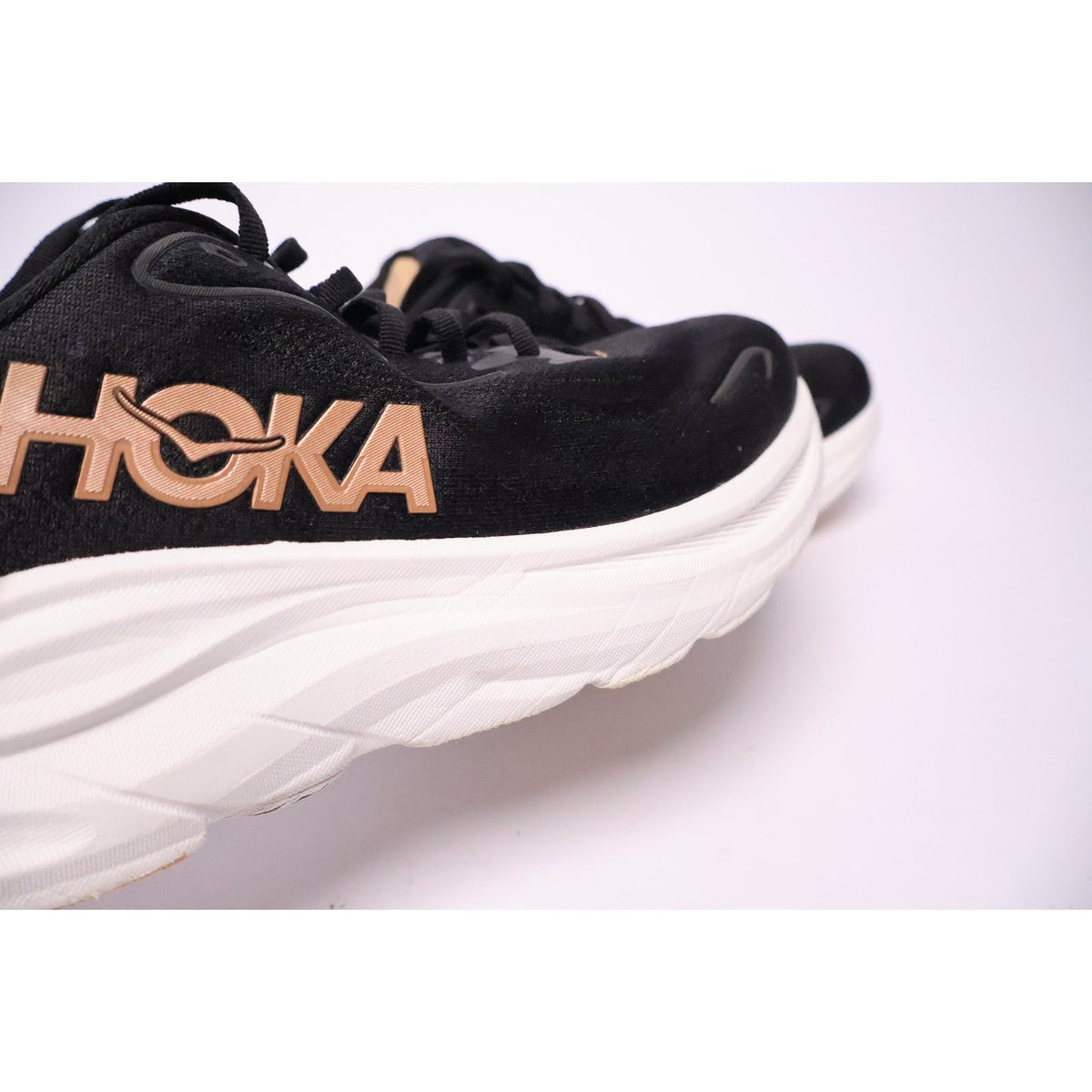 Hoka One One Clifton 10 Black Rose Gold Women's 6.5B 1162031 BRGL Excellent #195