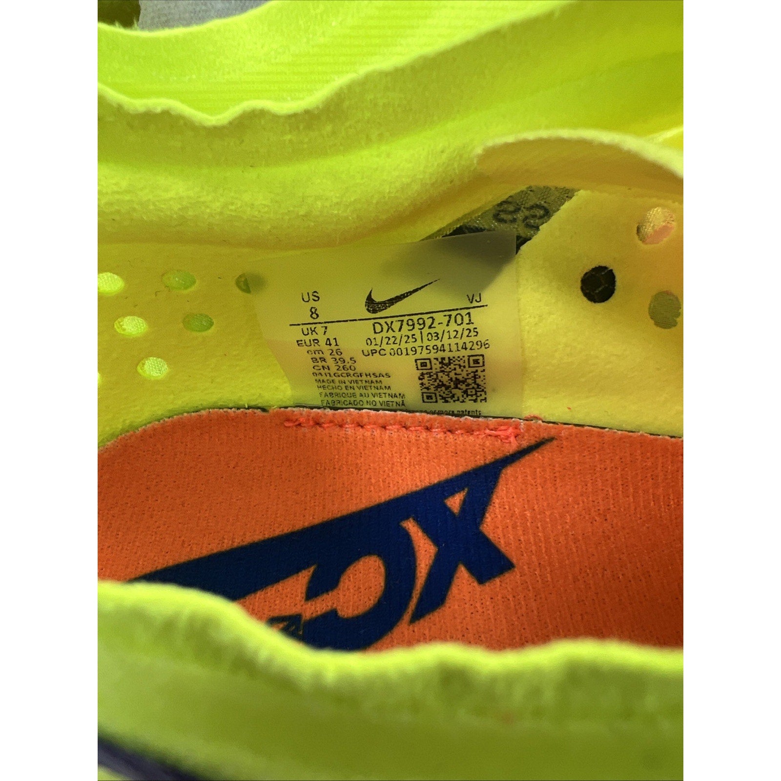 Nike ZoomX Dragonfly XC Men's Size 8 Volt Racing Running Spikes DX7992-701 NEW
