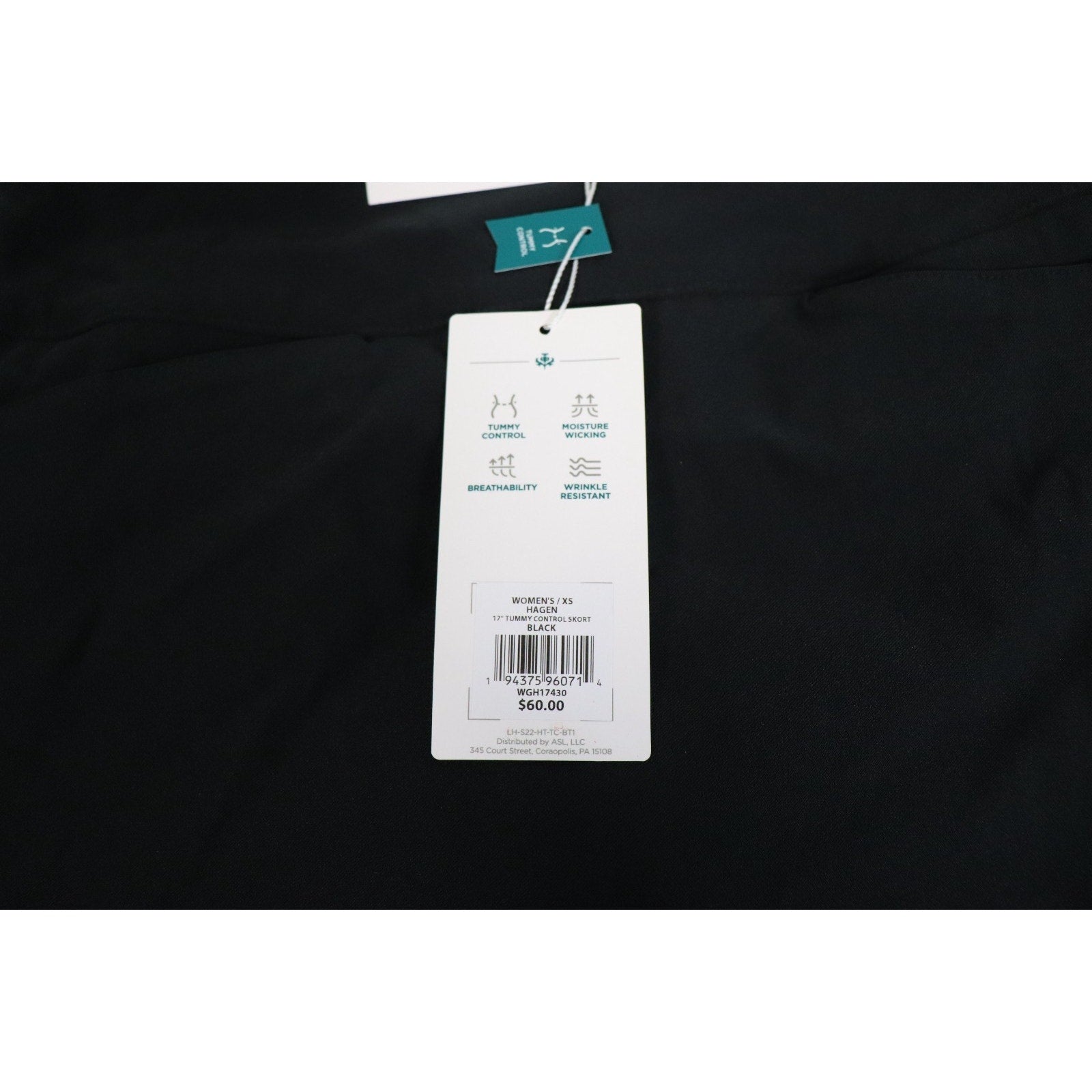 Lady Hagen Women's 17'' Tummy Control Golf Skort, XS, Black