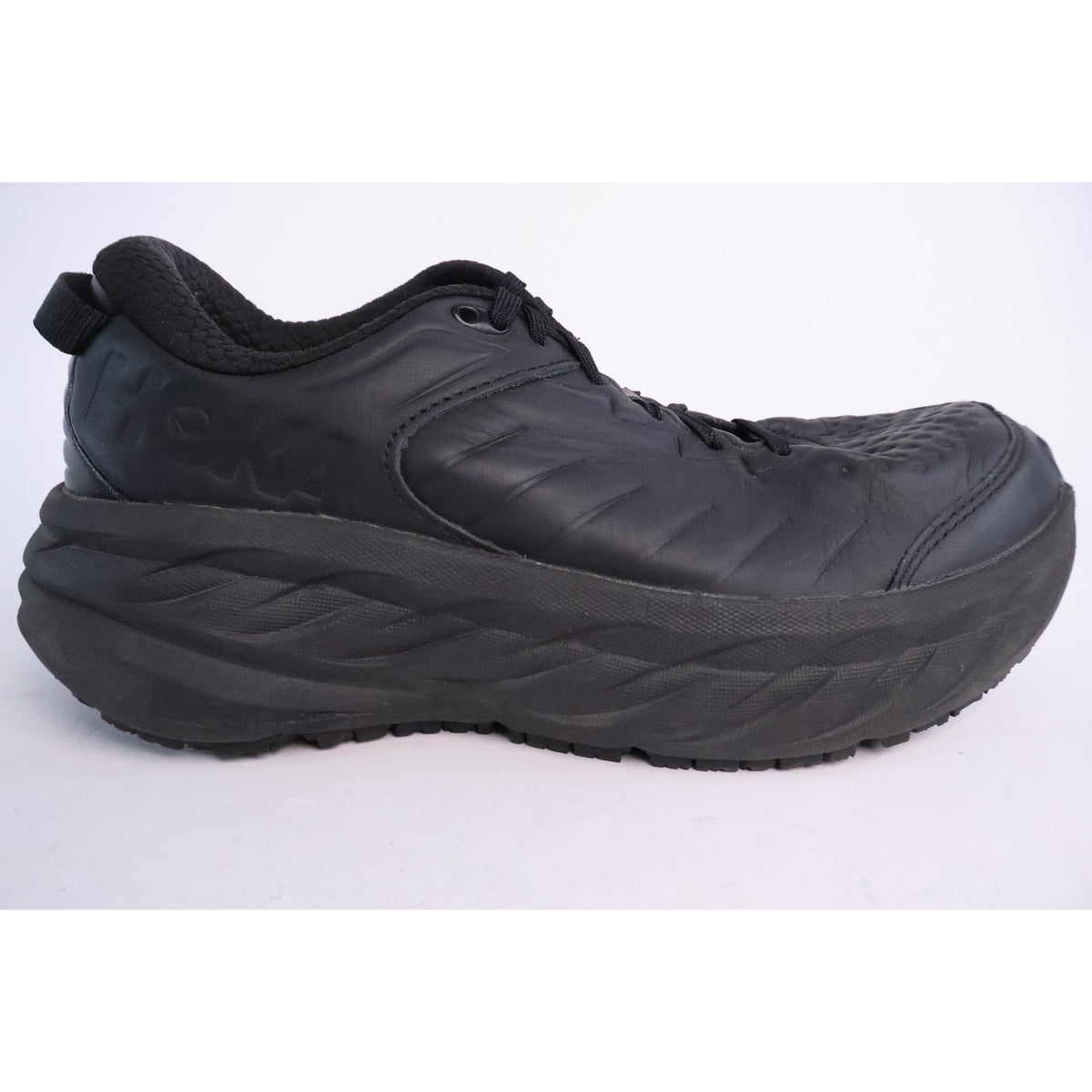 Hoka One One Bondi SR Women's Size 9 Black Leather Slip Resistant Shoes #196