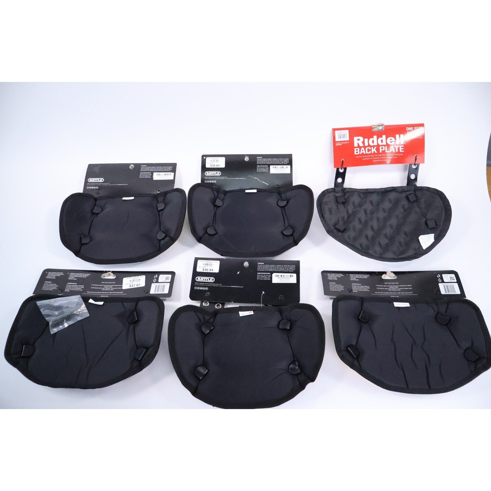 Lot Of 6 Adult Football Back Plate Battle / Riddell / Adidas / NEW READ INV#203