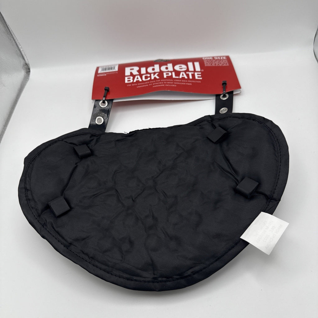 RIDDELL BACK PLATE ' ONE SIZE ' BLACK/CHROME ' UNIVERSAL FIT ' HARDWARE INCLUDED