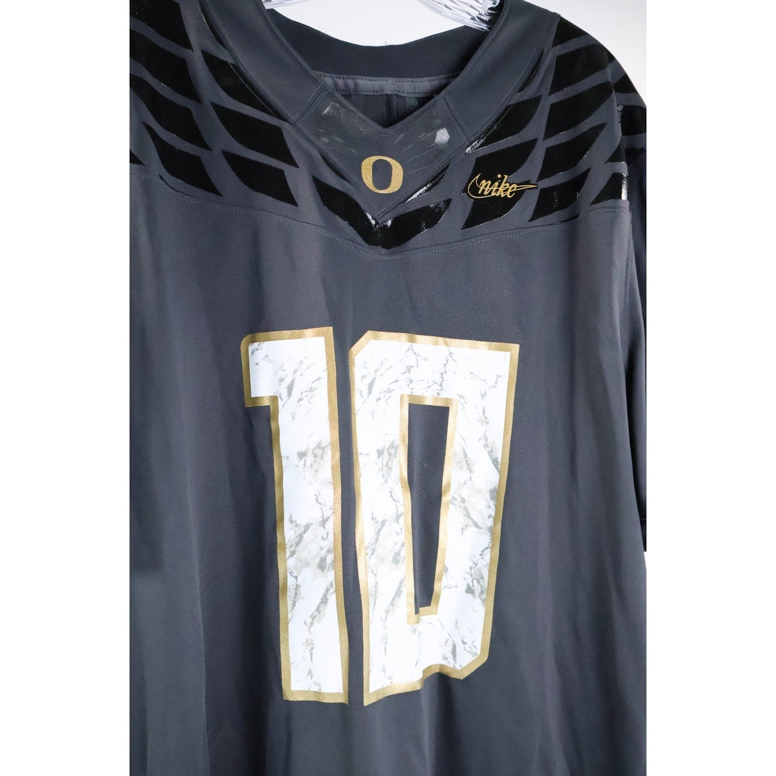 Nike Oregon Ducks Herbert #10 Anthracite Shoe Duck Football Jersey Size L Read