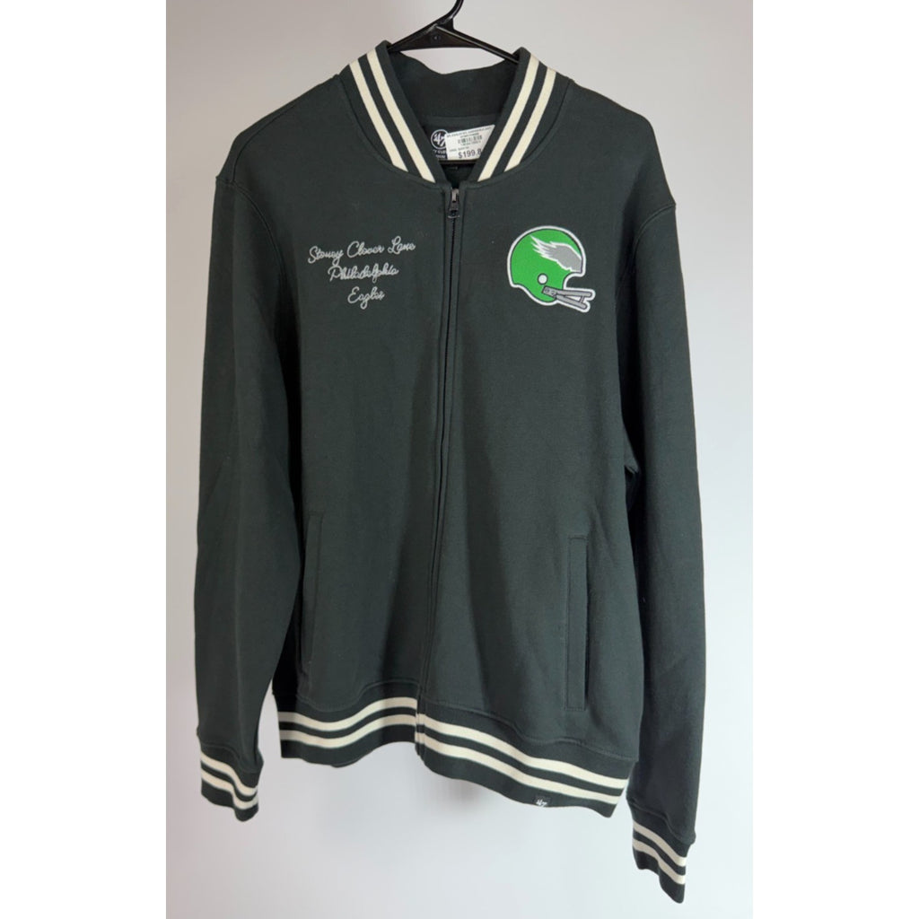 Stoney Clover Lane X '47 Philadelphia Eagles Black Track Jacket Size M $200