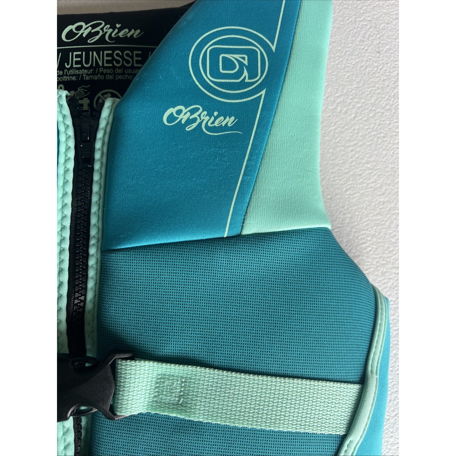 O'Brien Youth Vest Aqua Life Jacket 55-88 lbs. 2232775 New Read