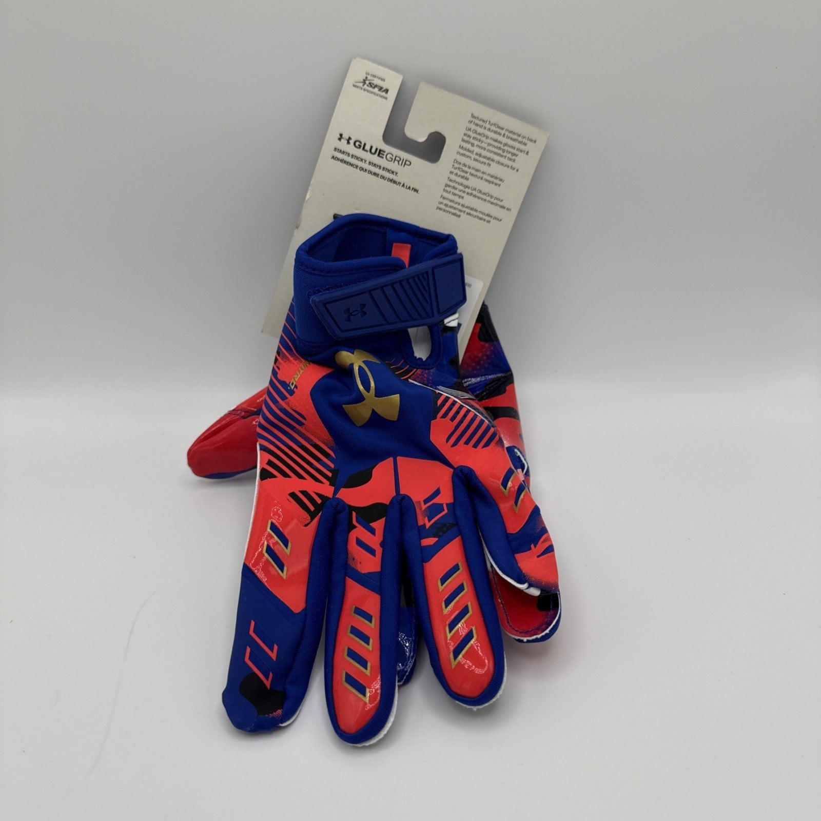 NEW XL Under Armour F9 Nitro Men's Football Gloves w Sticky Gluegrip LMT ED.