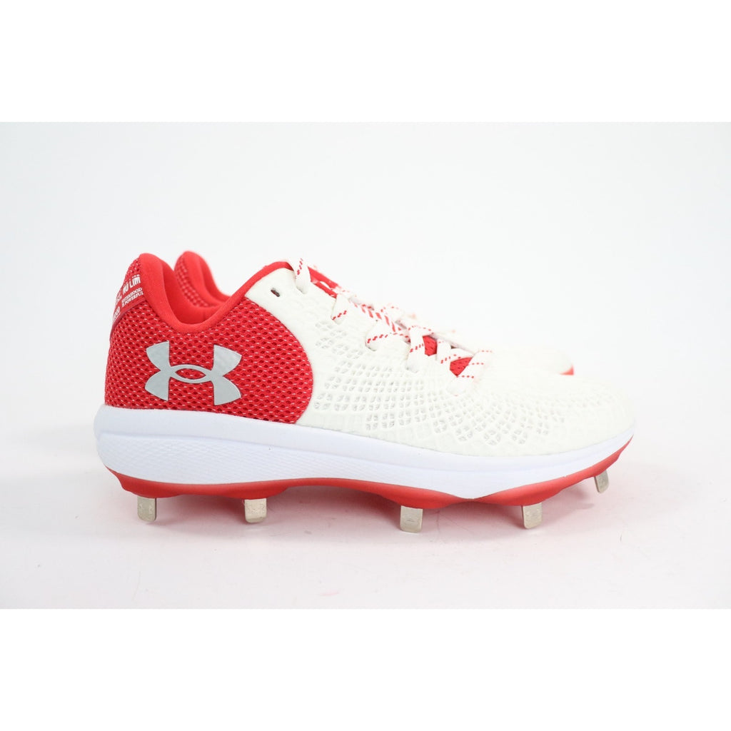Under Armour Glyde 2 Metal Softball Cleats White Red 3026601-104 Women's 7.5 NEW