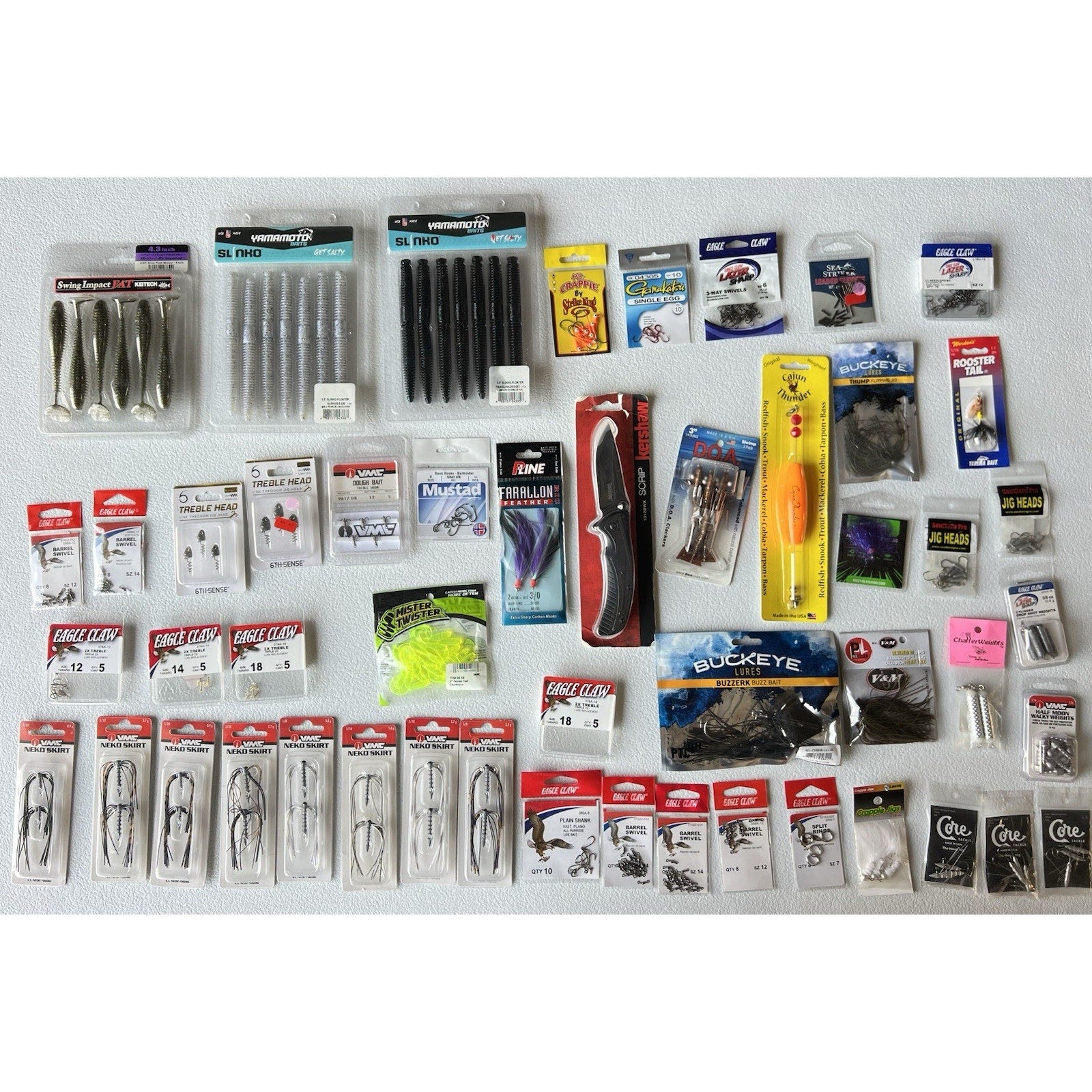 Fishing Tackles Assortment 50 Pieces Scissors, Baits, Hooks... INV #350