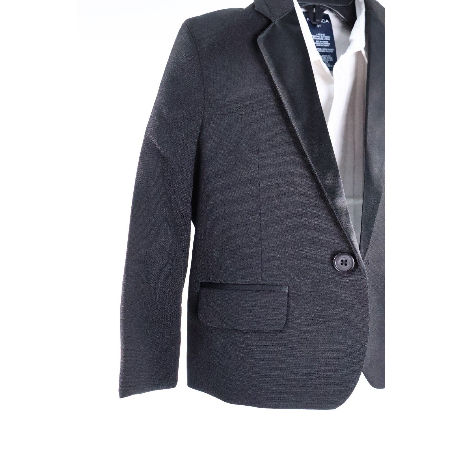 Nautica Black Tuxedo Suit For Child Kid Size 3T (Jacket + Shirt Only) NWT Read